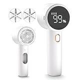 Fabric Shaver, Electric Lint Remover, Rechargeable Lint Shaver, Sweater Defuzzer to Remove Pilling, Battery Operated, 6-blade, 3-speed with LED Display for Clothes, Upholstery, Furniture