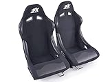 27312838 Pair of Basic Bucket Seats Black Fabric Non-Reclining