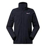 Berghaus Men's Hillwalker Interactive Gore-Tex Waterproof Shell Jacket | Breathable | Durable, Black/Black, S