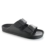 ella Ladies Double Buckle Slides (Black, uk_footwear_size_system, adult, women, numeric, medium, numeric_6)