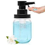 12oz Automatic Touch Sensor Liquid Glass Soap Dispenser, Hands-Free Mason Jar Soap Dispenser, Refillable Lotion Bottle for Bathroom Kitchen Countertop (Batteries Not Included)