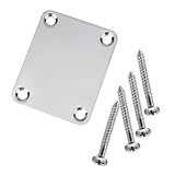 Chrome Neck Plate for Electric Guitar with One Plastic Mat Four Mounting Screws