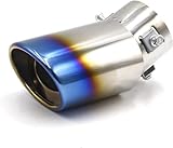 WzFacai6 High-Performance Stainless Steel Car Exhaust Tip for Peugeot 308 206 207 307 YC101197 Enhances Exhaust Sound Aesthetic Appeal,B/Roasted Blue
