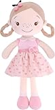 Soft Baby Doll Toys (16'') for Girls, My First Baby Rag Dolls for 1 Year Old Girl Birthday Gift Plush Doll Toys Machine Washable Baby Doll for Toddler Kids Infants (16-inch Cherry Girl)