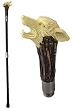92cm Faux Antler Wolf Head Swagger Cane Walking Stick Decorative Accessory