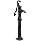 vidaXL Garden Water Pump with Stand - Easy Operation, Hand Operated, Robust Cast Iron, Versatile 38mm Female Fitting, Comfortable, Sleek Black Finish