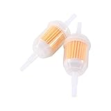 Terisass Universal Inline Outboard Gas Fuel Filter, 2pcs, 6/8mm Hose, Compatible with Lawn Mower, Small Tractor, Yellow, In Line, Performance Part