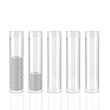 Leliafleury 5Pcs Clear Coin Storage Tubes 25mm Plastic Coin Tubes Transparent Round Collection Barrel