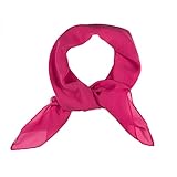 WESTEND CHOICE Square Chiffon Scarves Women Plain Neck Scarf 50s Retro lightweight Bandana Wrap Square women's scarves 65 x 65 cm (Fuchsia)