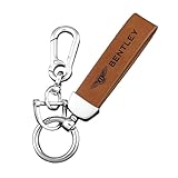 LSPBFB88 Car key chain for Bentley, Classic Keychain for Keys can Hang Key nice Anti-Lost Keyring Replacement Key Fob Holder Unisex,Brown