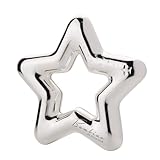 Widdop Bambino Luxury Silver Plated Star Rattle for Baby - Gift for Baby Shower, New Baby, New Parents, Christening - Includes Gift Box and Stylish Grey Pouch - Baby Keepsake Gifts Present
