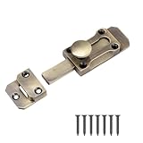 3 Inch Brass Door Bolt Heavy Duty Door Locks,Doors Bolts for Internal Doors with Screws,doors Deadbolt Heavy Duty door Lock Interior Antique Zinc Alloy Security Latch,for Garden Gate Shed door Window.