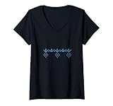 Womens Vintage Pyrex Snowflake Garland, Mid Century Kitchen V-Neck T-Shirt