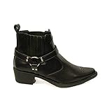 ANKLE HARNESS COWBOY BOOTS BLACK 9 BLACK 9
