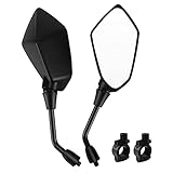 Hotiko Universal Motorcycle Mirrors 10mm with 22mm Handlebar Mount Clamps for Kawasaki Suzuki Honda Victory Cruiser Chopper