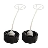 Black Plastic Fuel Tank Cap 45mm Outer 34mm Inner Diameter Compatible with 43cc 49cc 52cc 55cc Hedge Trimmer Brush Cutter Chainsaw Mower Garden Engine Petrol Scooter 2 Pack