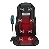 Snailax Back Massager with Heat, Massage Chair Pad with 8 Vibration Nodes, Deep Tissue Massage Seat for Back, Gifts for Men Women, Home Office Use