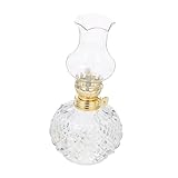 VICASKY Vintage Glass Kerosene Lamp Retro Oil Lamp for Home Decor Camping and Outdoor Activities Stylish Illumination for Tabletop and Aesthetic Decor in Courtyards and Balconies