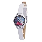 Kahuna Ladies Analogue Watch with Hawaiian Tropical Sunset Design Dial and White Leather Strap KLS-0151L