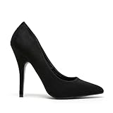Gizelle Women Stiletto High Heel Pointed Pumps Ladies Party Clubbing Work Court Shoes Size 3-12 (5 UK, Black Suede)