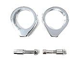 Motorcycle Metal Fork Clamps for Indicators for 49mm Diameter Forks | CHROME Turn Signal Holders for Roadsters, Café Racers and Choppers, Bobbers and Custom Project Motorbikes