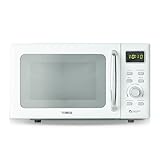 Tower T24041WHT Digital Microwave with Sleek Mirror Door, 800W, 20L, White & Chrome