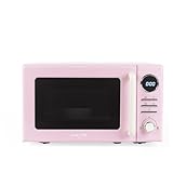 Salter Retro Digital Pink Microwave – 20 Litre, Defrost by Time/Weight, 25.5 cm Glass Turntable, 95 Minute Timer, 8 Auto Cooking Presets, Solo Microwave Oven, Easy Clean, Button/Dial Control, 800W