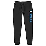 Fifth Sun Men's Bedtime Bear Relax Sweatpants, Black, XXL