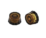 Guyker 2Pcs PRS Potentiometer Control Knobs Dia. 6mm (0.24") Shaft Pots - Rotary Volume Tone Buttons Replacement Part for Electric Guitar or Precision Bass - Brown