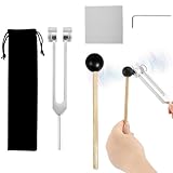128Hz Tuning Fork with Silicone Hammer & Bag - for DNA Repair, Tuning Fork Medical,Sound Healing Therapy, Chakra Balancing, and Diagnostic Use, Aluminum Alloy