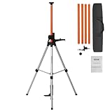 VEVOR Laser Level Tripod, 1/4"-20 & 5/8"-11 Thread Mount, 40.94-133.85 inch Height Adjustment with Level Bubble & Heavy-duty Stand, Extendable Pole Lightweight Aluminum Tripod for Laser Scanner
