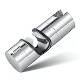 Shower Riser Rail Slider, Adjustable Shower Head Holder Replacement Universal Shower Bracket for 22-25MM Riser Rail 360° Rotation Shower Pole Holder(Chrome Plated)