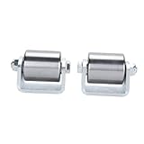 Xiuganpo 2Pcs Weld On Trailer Rollers, Heavy Duty Steel RV Skid Rollers, Ball Bearing Weld On Trailer Tail Drag Casters, Chassis 2x2in Mini Steel Roller for Trailer, RV