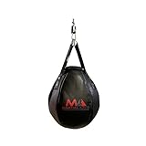 MA MARTIAL ARTS STYLE Wrecking Ball Punching Bag, Professional Boxing Teardrop Body Snatcher Bag for Training MMA Kickboxing Muay Thai, Round Shaped Heavy Bag (Unfilled) (Black, 110)