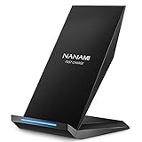 Wireless Charger for Samsung and iPhone, NANAMI Qi-Certified Fast Cordless Charging Stand for iPhone 17 16 15 14 13 12 11 X XS XR XS Max, 10W for Samsung Galaxy S25 S24 S23 S22 S21 S20 S10 S9 Note 20