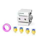 TAILONZ PNEUMATIC 50mm Bore 25mm Stroke Pneumatic Small Thin Cylinder Aluminum Pneumatic Air Cylinder SDA50-25