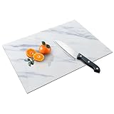 Tempered Glass Cutting Board Non-Slip Worktop Saver Chopping Board Countertop Saver Scratch Resistant Heat Resistant Shatter Resistant Dishwasher Safe 40 * 30cm Slate Effect