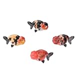 6 CM Hand-Painted Ranchu Goldfish Figurines - Unique Selection - Artisan Decorative - Office & Aquarium - Collectibles & Décor (6 CM, Premium Quality, Black Pattern)