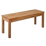 KROKWOOD Tomas Solid Wood Bench - Durable and Stable Wooden Dining Table Bench Seat - Mounting Hardware Included (Beech, 100x35x45 cm)