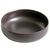 Olly & Rose Oxford Large Ceramic Fruit & Salad Bowl - 26cm Decorative Serving Bowl - Black Stoneware - Extra Large for Pasta