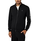 Guess Man Jacket Tracksuit Full Zip New Arlo Sweatshirt Z2YQ12K6ZS1 M Black jblk Jet Black a996