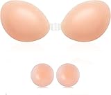 Women's Invisible Strapless Bras, Reusable Stick On Bra Skin-Friendly Sticky Push Up Bra Adhesive Bra for Party, Bar, Wedding, Beach, and Everyday Wearing Backless Bra for Women