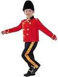 Smiffys Busby Guard Costume, Red with Top, Trousers and Hat, Boys Fancy Dress, Child Dress Up Costumes