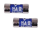Merriway BH02788 (2 Pcs) Consumer Unit Fuse, 15 amp - Pack of 2 Pieces