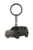 Car Keychain - Stylish Metal Key Ring Compatible with Jeep Renegate for Car Enthusiasts and Collectors (Grey)