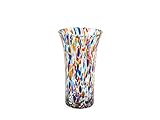 H&h Venetian Flared Glass Vase, 21 cm, Made in Italy