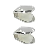 2Pcs Hip Hop Teeth Plain Plated Mouth Teeth Brace Single Tooth Braces Top Tooth Single Grill Cap Shiny Teeth Teeth Decoration for Teeth Mouth, Party Accessories Teeth Grills (Silver)