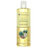 PraNaturals Cold Pressed Castor Oil 500ml - 100% Natural, Vegan & Pure, for Hair, Eyebrows & Eyelash Growth, Softer Skin & Face, Rich In Omega-6, Omega-9 & Essential Fatty Acids