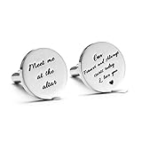 Melix Home Stainless Steel CuffLinks for Men Groom Meet Me at The Altar Wedding Gifts Cuff Links (our forever and always stars today)