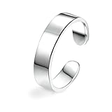 ALEXCRAFT Silver Rings for Women 925 Rings Men Chunky Silver Thumb Ring for Women 5mm Open Adjustable Gifts